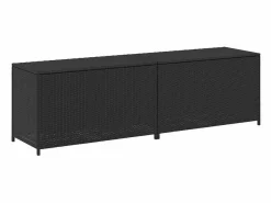vidaxl Caja de almacenaje de jardín ratán sintético 200x50x60 cm Negro New
