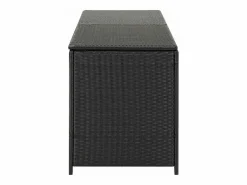 vidaxl Caja de almacenaje de jardín ratán sintético 200x50x60 cm Negro New
