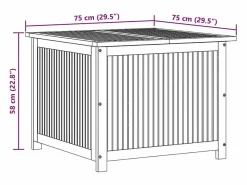 Caja de almacenaje de jardín madera maciza acacia 75x75x58 cm^vidaxl