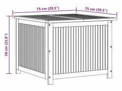 Caja de almacenaje de jardín madera maciza acacia 75x75x58 cm^vidaxl