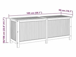 vidaxl Caja de almacenaje de jardín madera maciza acacia 150x50x58 cm Color natural claro Outlet