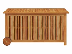 vidaxl Baúl De Jardín|Caja de almacenaje de jardín ruedas acacia maciza 113x50x58 cm