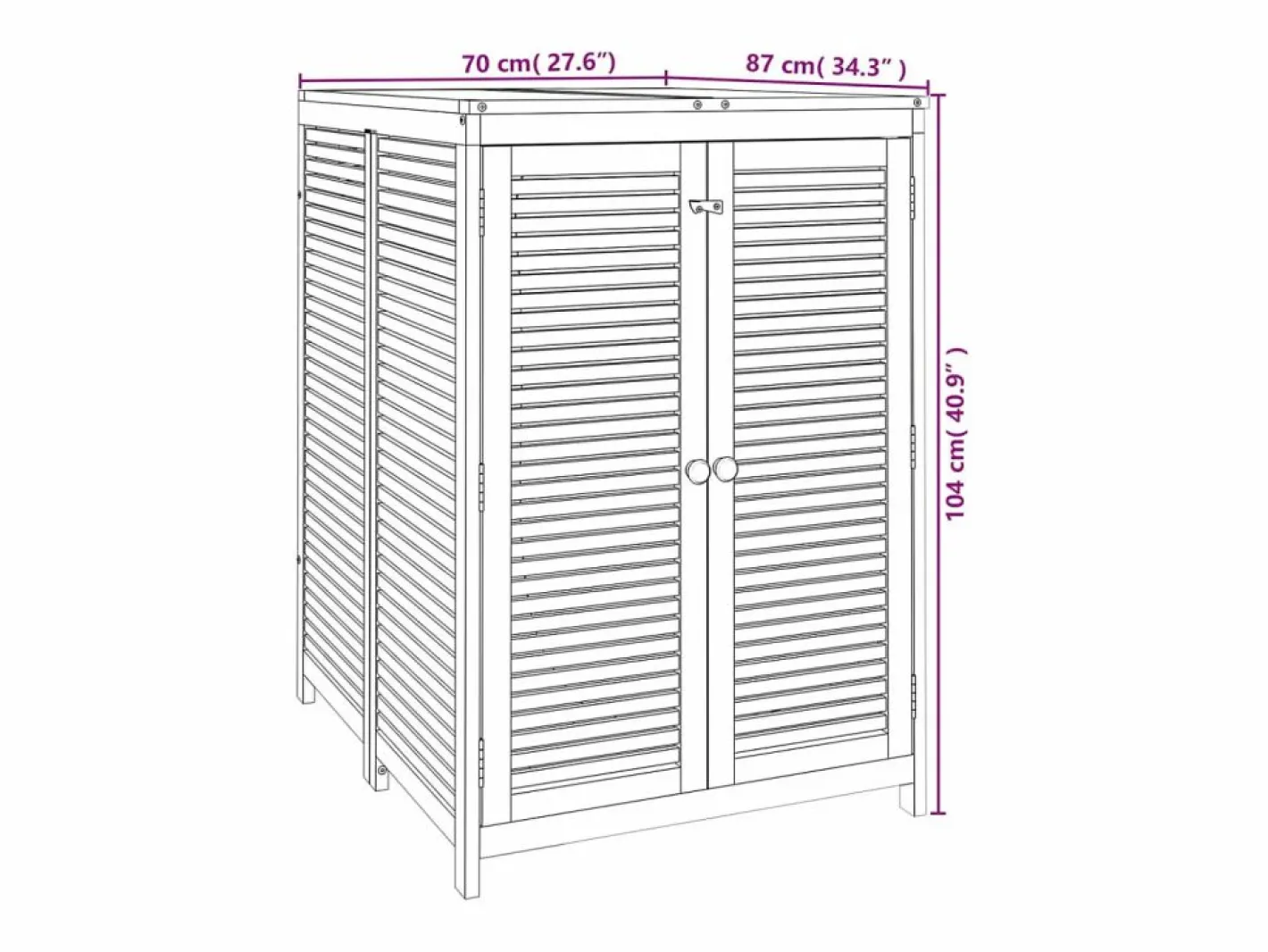 vidaxl Baúl De Jardín|Caja de almacenaje de jardín madera maciza acacia 70x87x104 cm