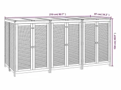 vidaxl Baúl De Jardín|Caja de almacenaje de jardín madera maciza acacia 210x87x104 cm