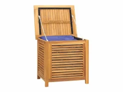 vidaxl Baúl De Jardín|Caja de almacenaje de jardín con bolsa teca maciza 60x50x58 cm