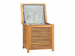 vidaxl Baúl De Jardín|Caja de almacenaje de jardín con bolsa teca maciza 60x50x58 cm