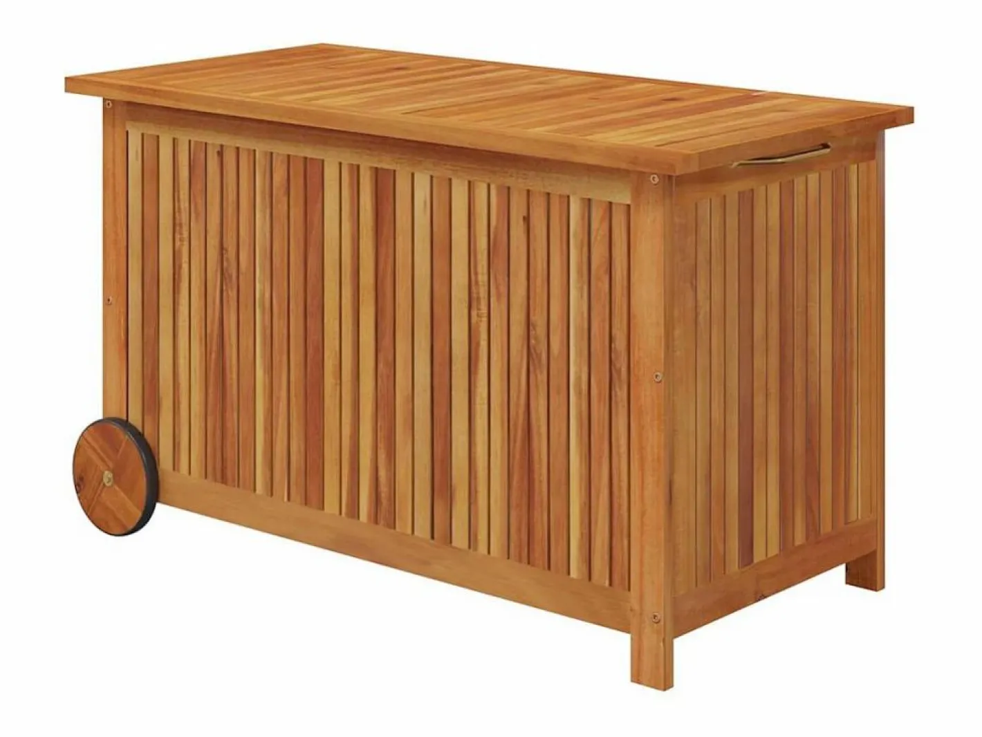 vidaxl Caja de almacenaje de jardín ruedas acacia maciza 90x50x58 cm Color natural claro Sale