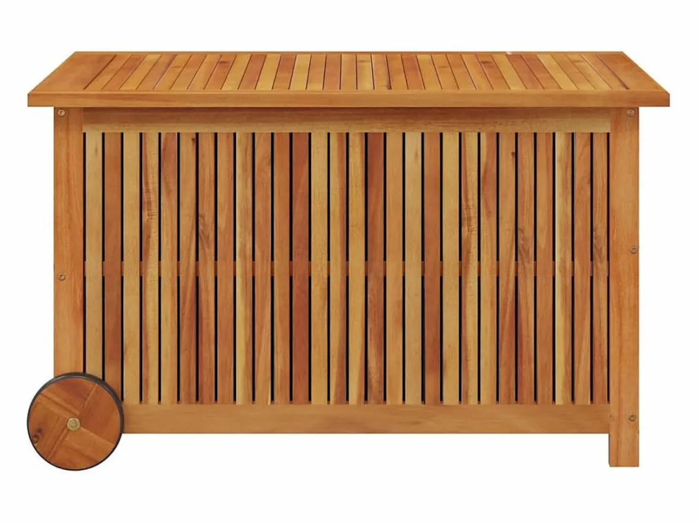 vidaxl Caja de almacenaje de jardín ruedas acacia maciza 90x50x58 cm Color natural claro Sale