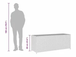 vidaxl Baúl De Jardín|Caja de almacenaje de jardín ratán sintético 150x50x60 cm