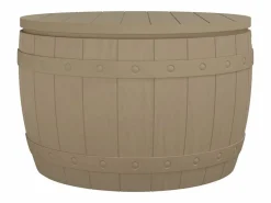 vidaxl Caja de almacenaje de jardín 3 en 1 polipropileno marrón claro Marru00f3n New