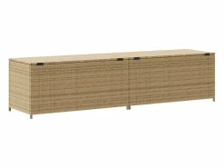 vidaxl Caja de almacenaje de jardín ratán sintético mezcla 469L Beige New