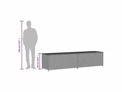vidaxl Caja de almacenaje de jardín ratán sintético mezcla 469L Beige New