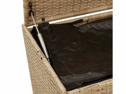 vidaxl Caja de almacenaje de jardín ratán sintético mezcla 469L Beige New