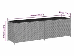 vidaxl Caja de almacenaje jardín ratán sintético marrón 200x50x60 cm Marru00f3n Online