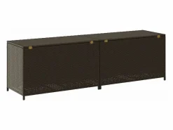 vidaxl Caja de almacenaje jardín ratán sintético marrón 200x50x60 cm Marru00f3n Online