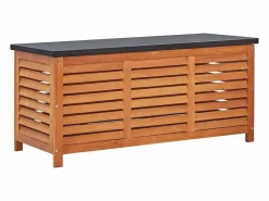 vidaxl Baúl De Jardín|Caja de almacenaje jardín madera maciza eucalipto 117x50x55 cm