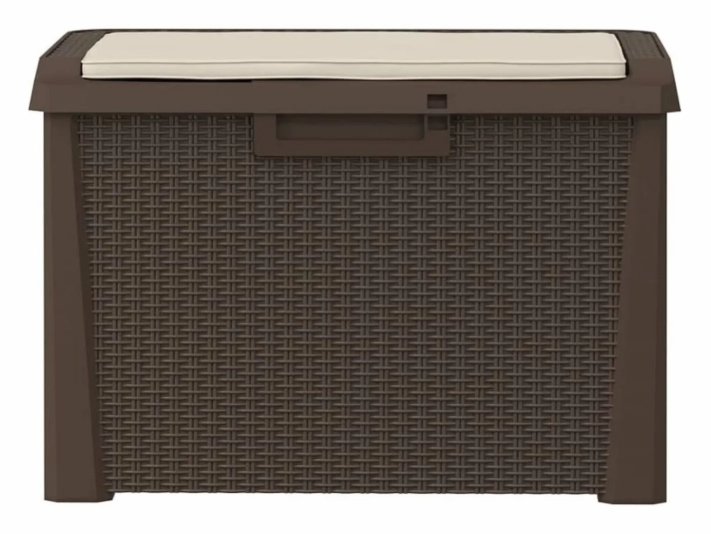 vidaxl Caja de almacenaje jardín con cojín de asiento PP marrón 125 L Marru00f3n Clearance