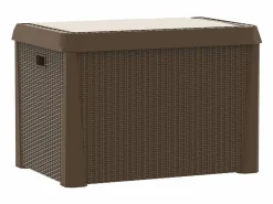 vidaxl Caja de almacenaje jardín con cojín de asiento PP marrón 125 L Marru00f3n Clearance