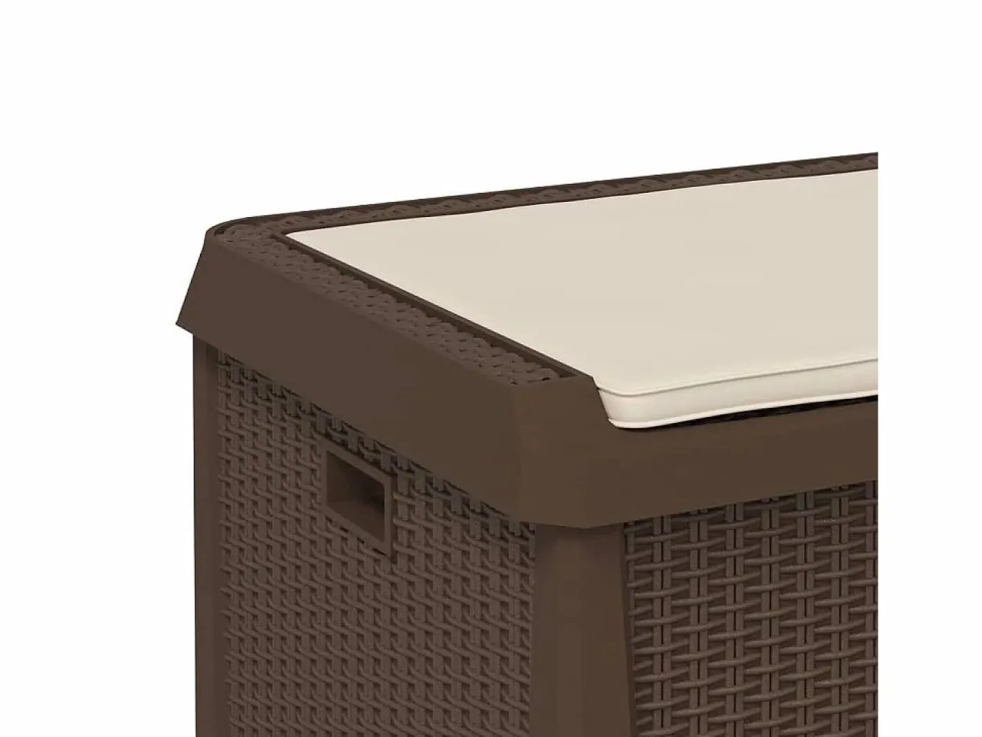 vidaxl Caja de almacenaje jardín con cojín de asiento PP marrón 125 L Marru00f3n Clearance