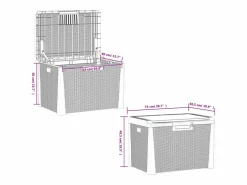vidaxl Caja de almacenaje jardín con cojín de asiento PP marrón 125 L Marru00f3n Clearance