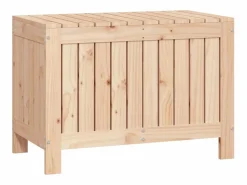vidaxl Caja de almacenaje jardín madera maciza de pino 76x42,5x54 cm Color natural claro New