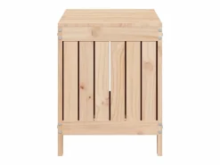 vidaxl Caja de almacenaje jardín madera maciza de pino 76x42,5x54 cm Color natural claro New