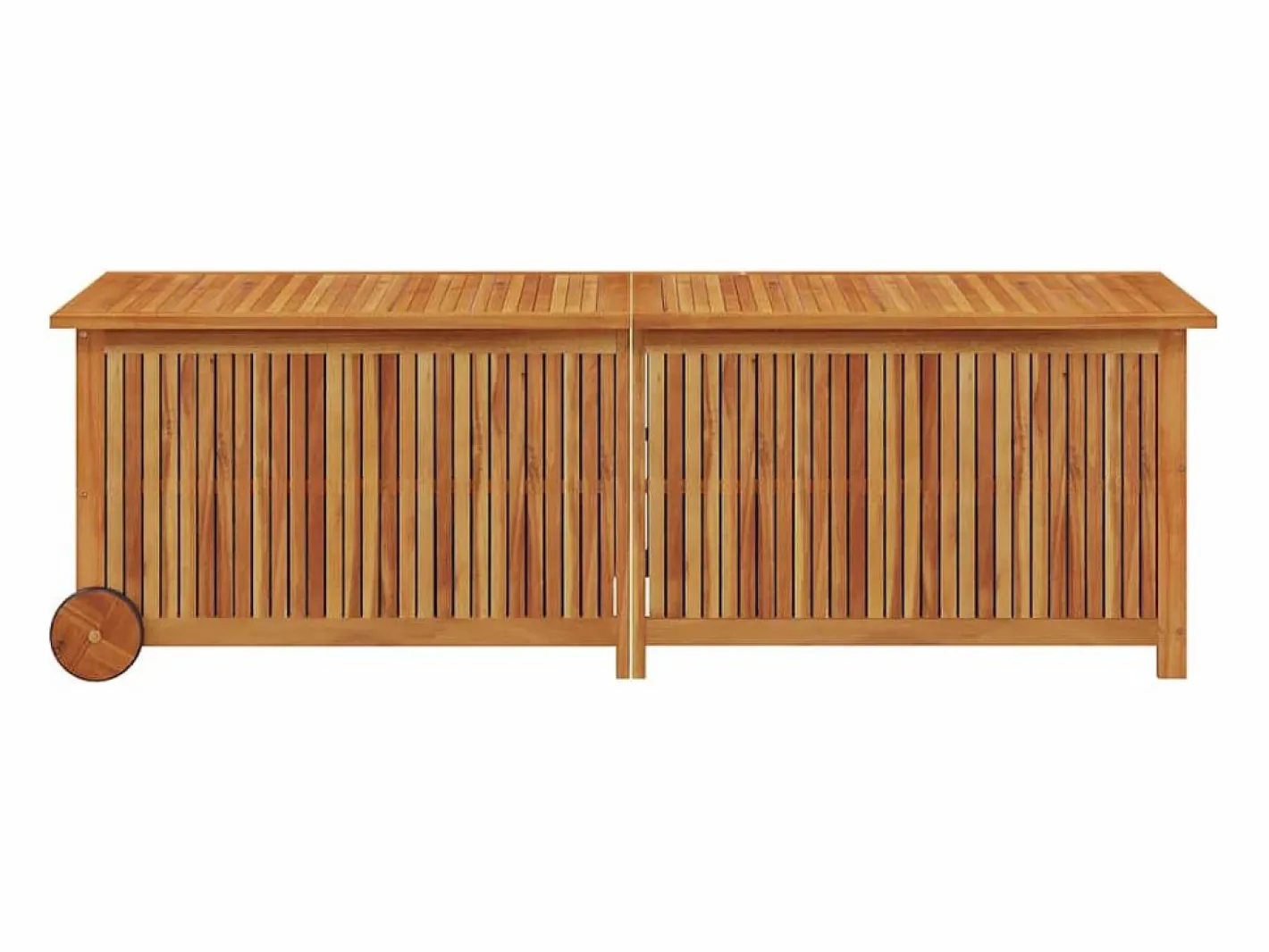 Caja de almacenaje jardín con ruedas madera acacia 150x50x58 cm^vidaxl New