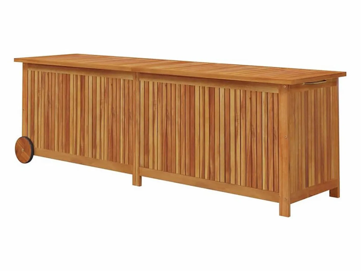 Caja de almacenaje jardín con ruedas madera acacia 150x50x58 cm^vidaxl New
