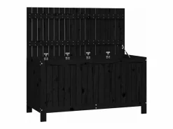 vidaxl Caja de almacenaje jardín madera de pino 121x55x64 cm Negro Discount