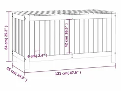 vidaxl Caja de almacenaje jardín madera de pino 121x55x64 cm Negro Discount