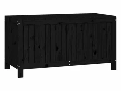 vidaxl Caja de almacenaje jardín madera de pino 121x55x64 cm Negro Discount