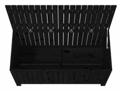 vidaxl Caja de almacenaje jardín madera de pino 121x55x64 cm Negro Discount