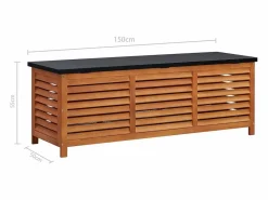 vidaxl Baúl De Jardín|Caja de almacenaje jardín madera maciza eucalipto 150x50x55 cm