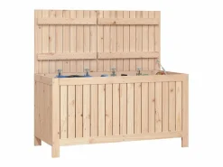 Caja de almacenaje jardín madera maciza de pino 121x55x64 cm^vidaxl Outlet