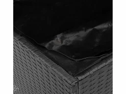 vidaxl Caja de almacenaje jardín madera acacia ratán 110x55x63cm Negro Online