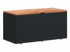 vidaxl Baúl De Jardín|Caja de almacenaje jardín madera acacia ratán 110x50x54cm