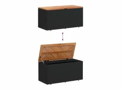 vidaxl Baúl De Jardín|Caja de almacenaje jardín madera acacia ratán 110x50x54cm