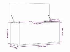vidaxl Caja de almacenaje madera ingeniería roble Sonoma 100x42x46 cm Color natural claro Discount
