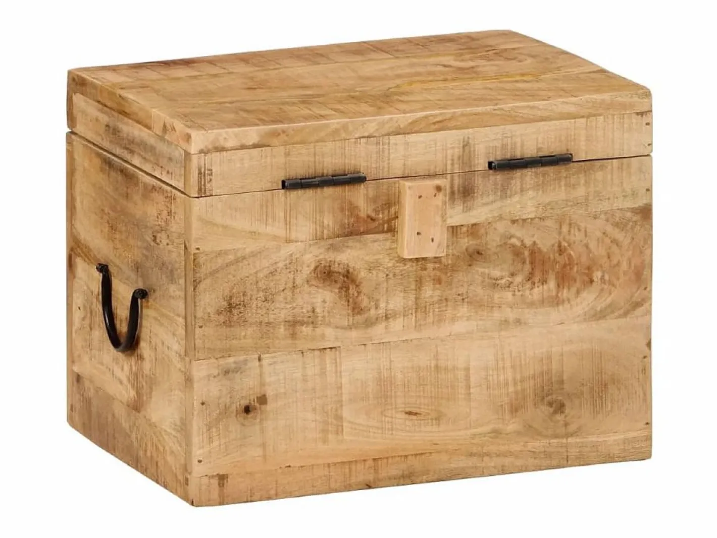 Caja de almacenaje madera maciza de mango 39x28x31 cm ES507001^ Clearance