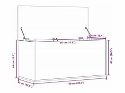 vidaxl Caja de almacenaje madera ingeniería Sonoma 100x42x46 cm Gris Hot