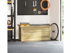 Caja de almacenaje 44x119x57 cm Madera de pino impregnada Marru00f3n New