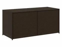Caja de almacenamiento de jardín marrón de 283 l de resina tejida Marru00f3n New