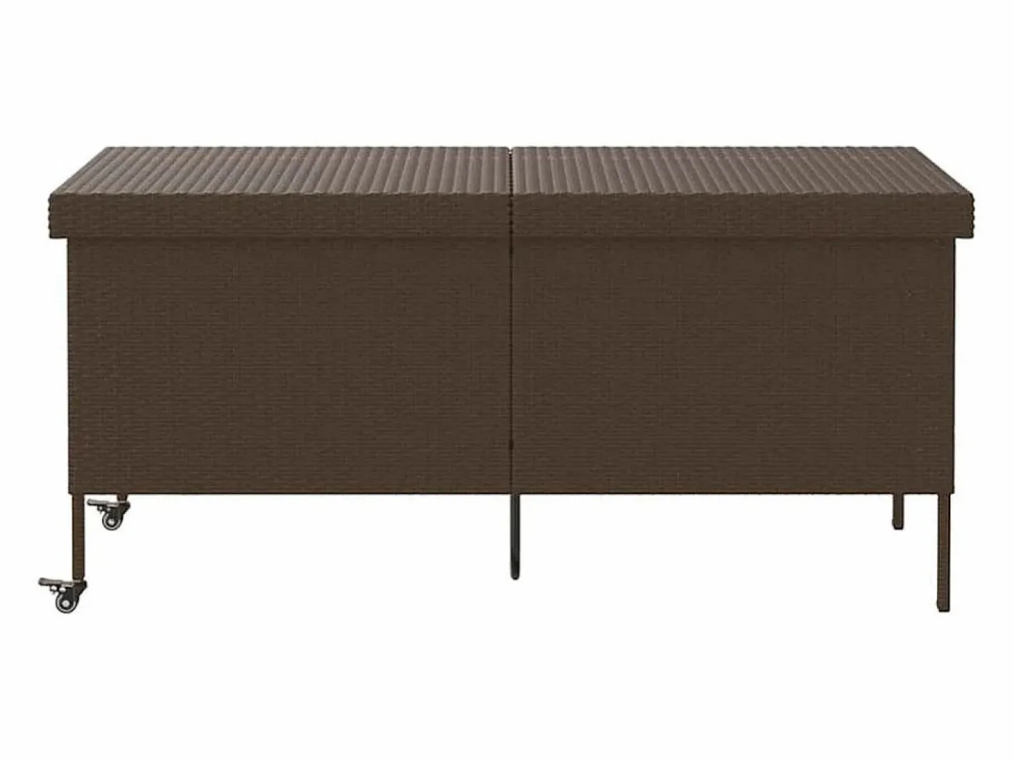 Armario De Jardín|Caja de almacenamiento de jardín con ruedas, marrón, 160x55x75 cm, resina trenzada