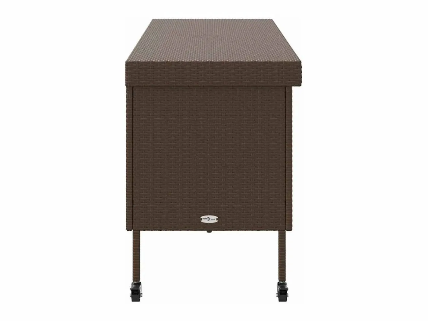 Armario De Jardín|Caja de almacenamiento de jardín con ruedas, marrón, 160x55x75 cm, resina trenzada