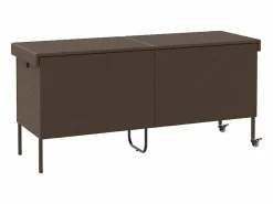 Armario De Jardín|Caja de almacenamiento de jardín con ruedas, marrón, 160x55x75 cm, resina trenzada