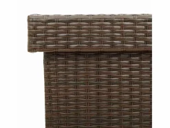 Armario De Jardín|Caja de almacenamiento de jardín con ruedas, marrón, 160x55x75 cm, resina trenzada
