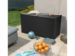 Caja de almacenamiento de jardín antracita ratán PP 120x56x63cm ES265378 Gris antracita Online
