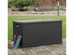 Caja de almacenamiento de jardín antracita ratán PP 120x56x63cm ES265378 Gris antracita Online