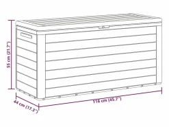 vidaxl Caja de almacenamiento de jardín 116x44x55 cm Gris antracita
