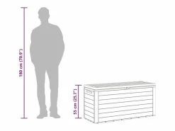 vidaxl Caja de almacenamiento de jardín 116x44x55 cm Gris antracita